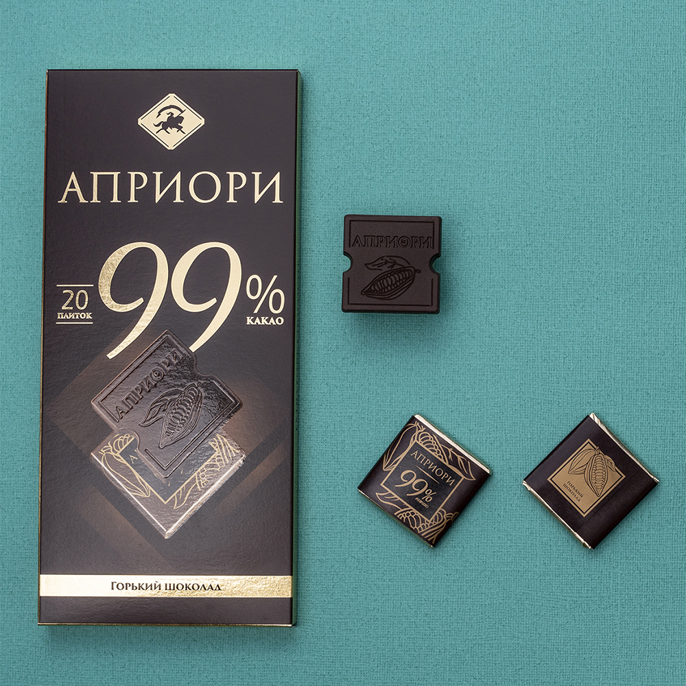 APRIORI горький шоколад  99% какао уп/10шт* 100гр
