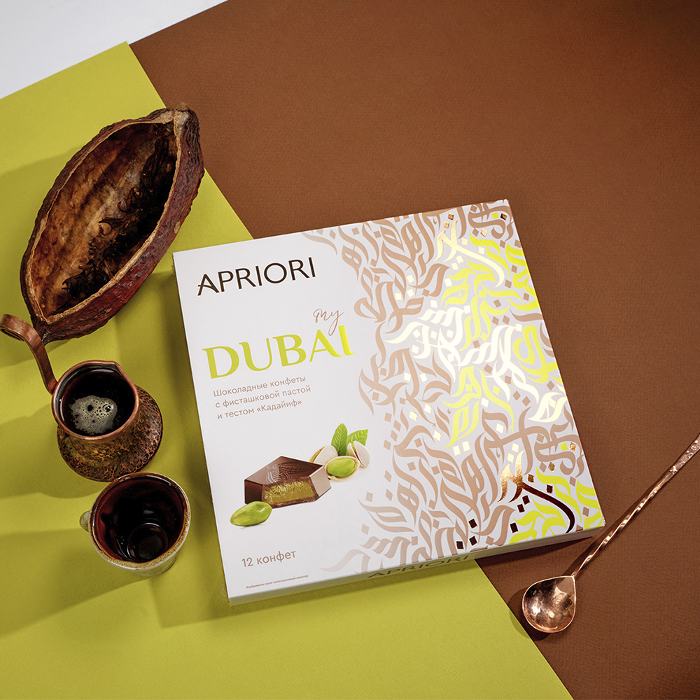 APRIORI Конфеты из молочного шоколада с фисташковой начинкой "My Dubai" подарочные уп/130гр